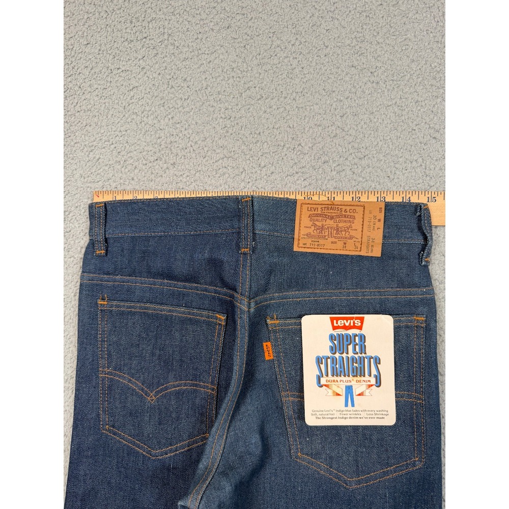 Vintage Levis Jeans Men 30x34 (Fit 28x34) Deadstock USA Super Straights 70s 80s - Picture 10 of 16
